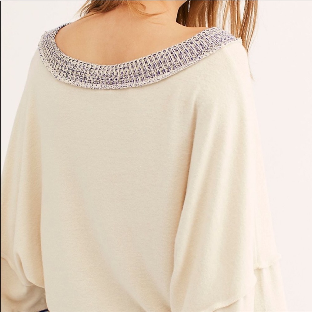 Free People Cooper Tee in Oatmeal Combo - Picture 2 of 4
